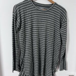 Aerie Gray Striped Long-Sleeved Women’s Shirt